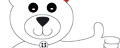 B�r mit Daumen